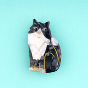 Hair Clip (Black & White Cat)