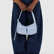 BAGGU Cargo Shoulder Bag (Light Blue Gingham)