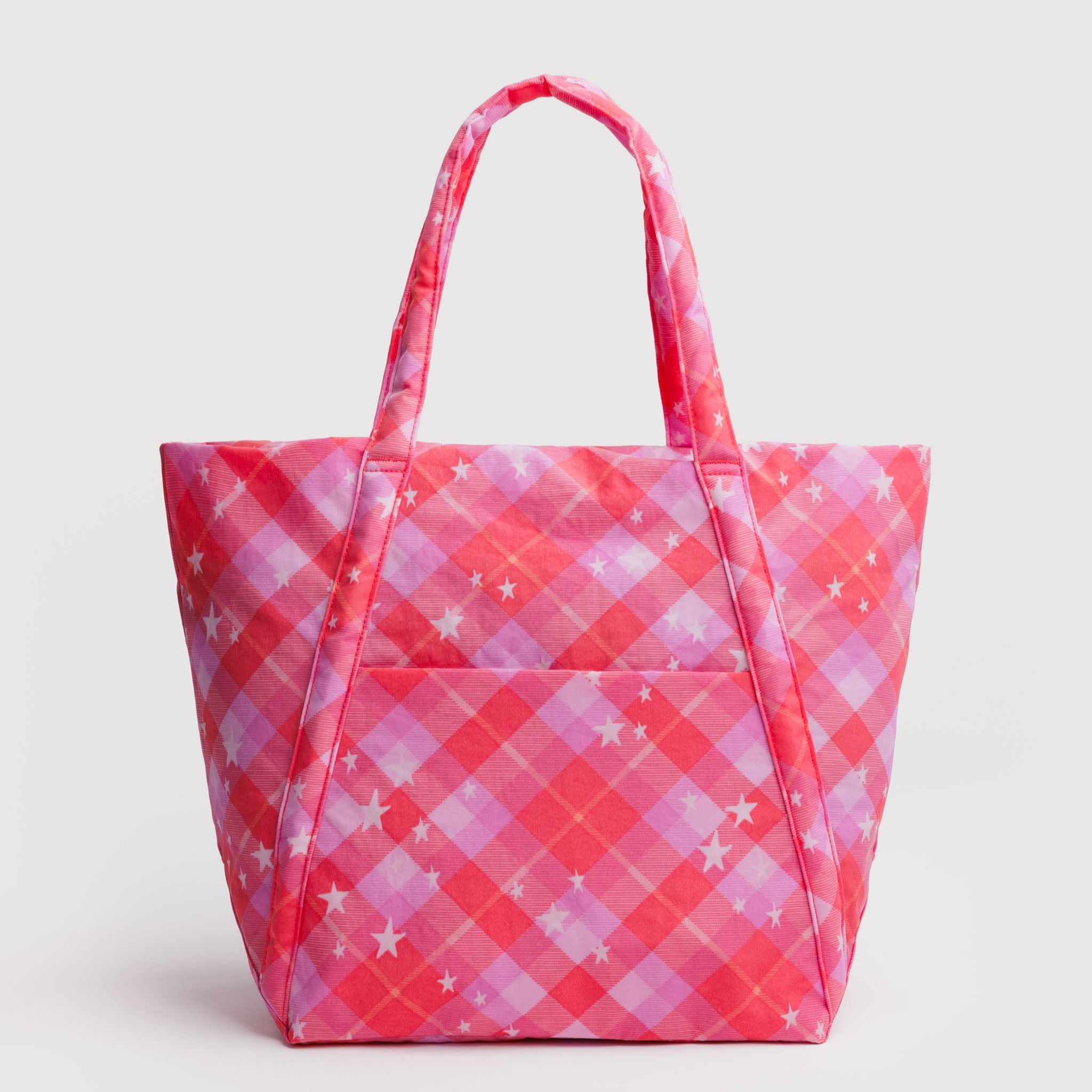 BAGGU Cloud Bag (Pink Star Plaid)