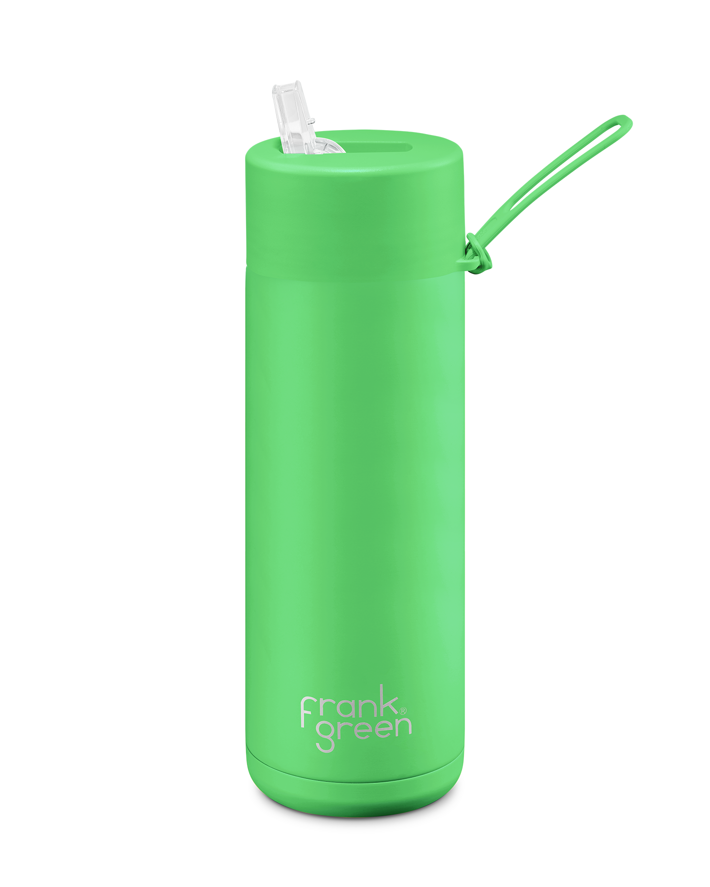 FrankGreen: Ceramic Bottle Neon green 20oz/595ml (Straw Lid)