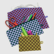BAGGU Flat Pouch Set (Jewel Checks)