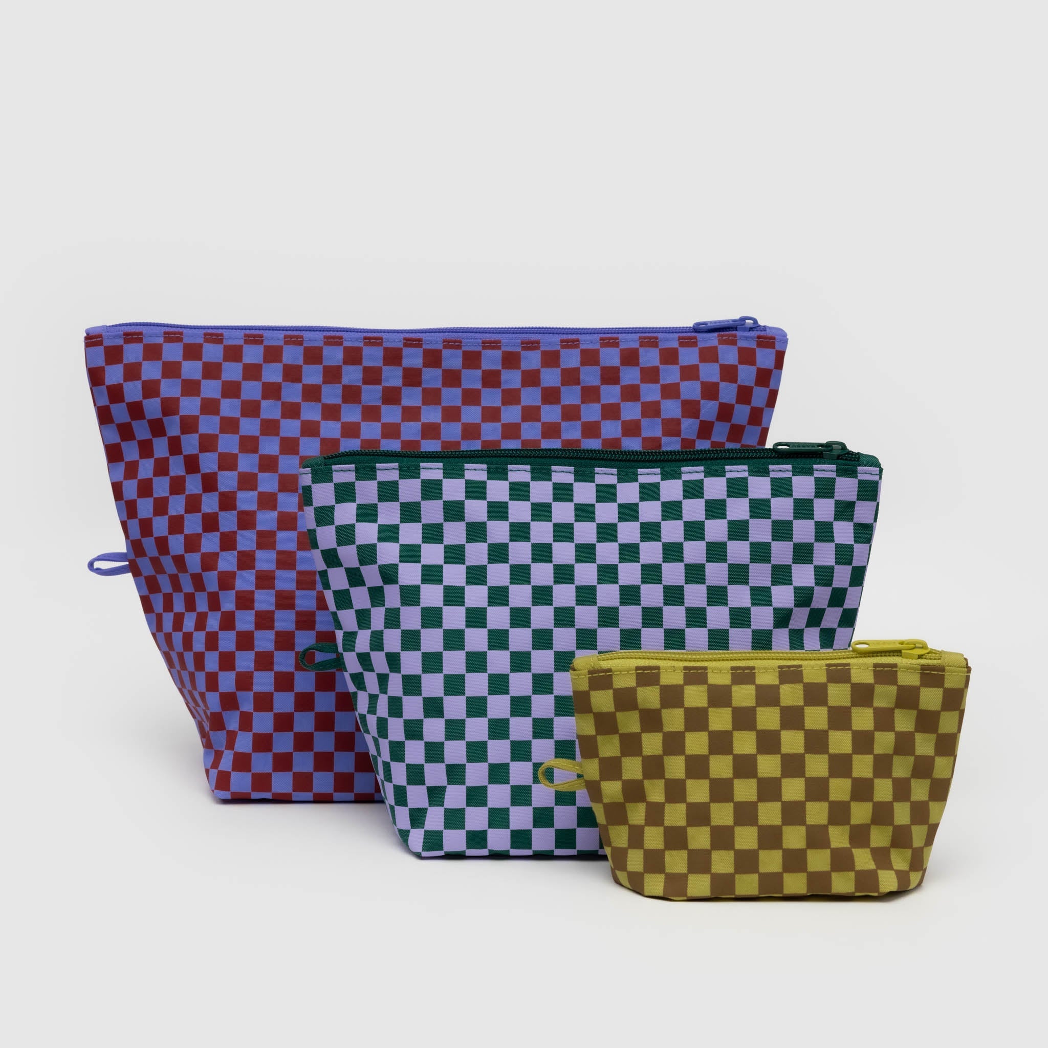 BAGGU Go Pouch Set (Jewel Checks)