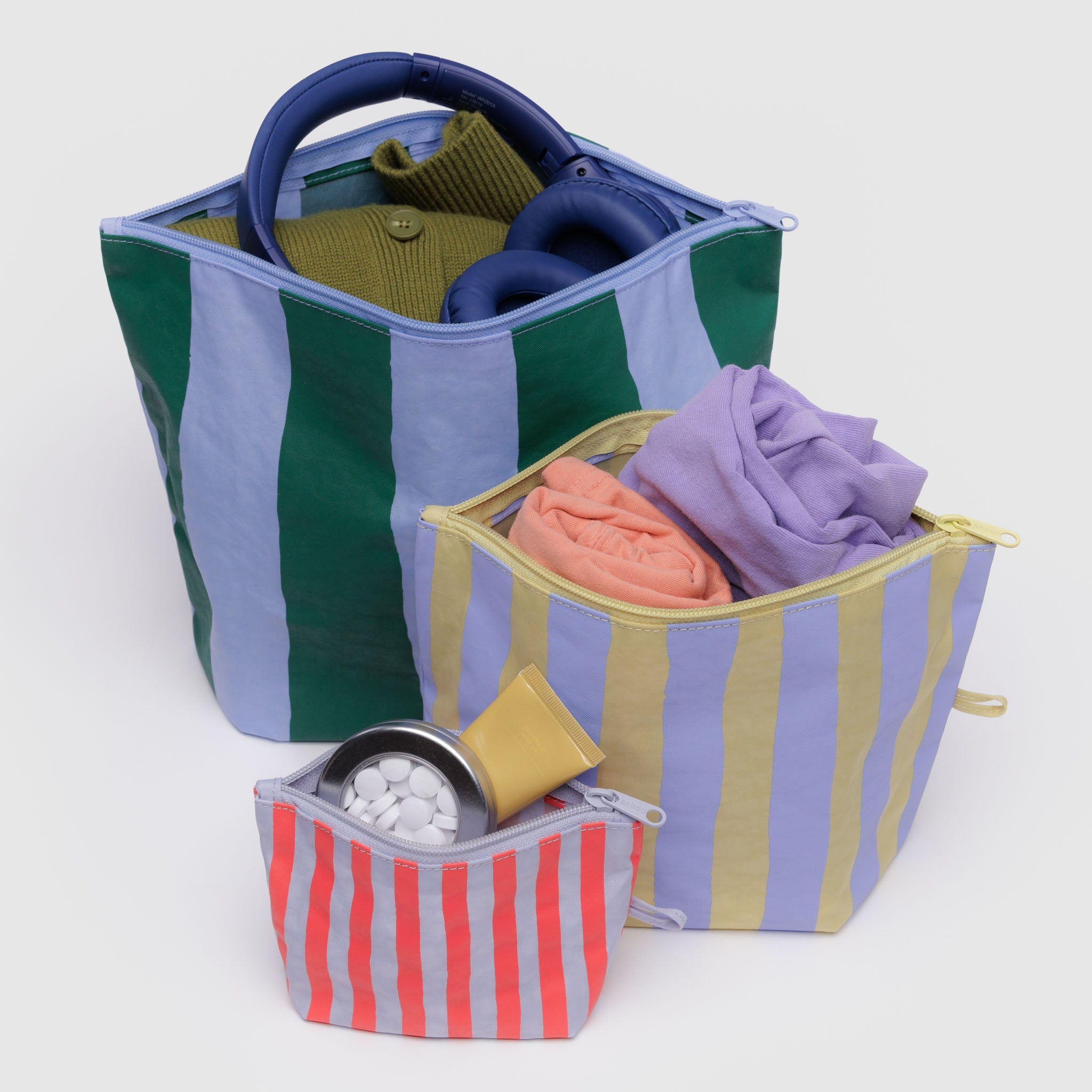 BAGGU Go Pouch Set (Painted stripe)