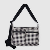 BAGGU Medium Cargo Crossbody - Black & White Gingham
