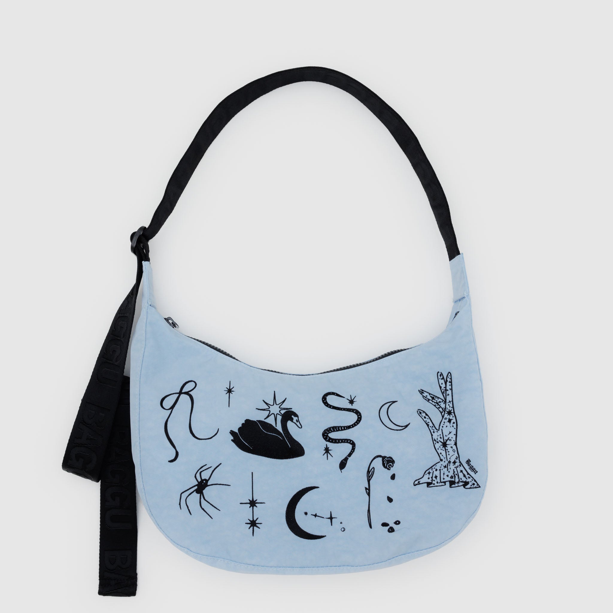 BAGGU Medium Crescent Bag (Embroidered Ballet Icons)