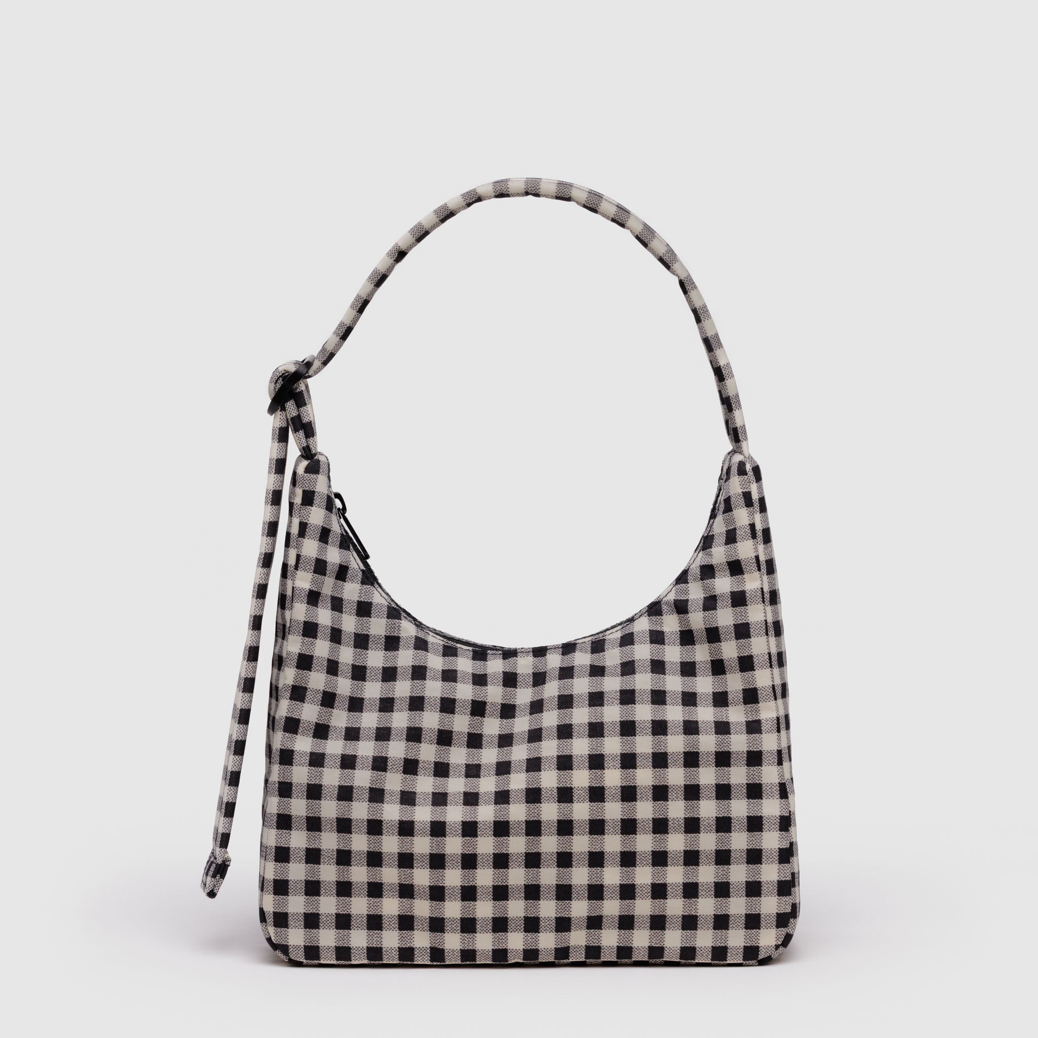 BAGGU Mini Nylon Shoulder Bag (Black & White Gingham)