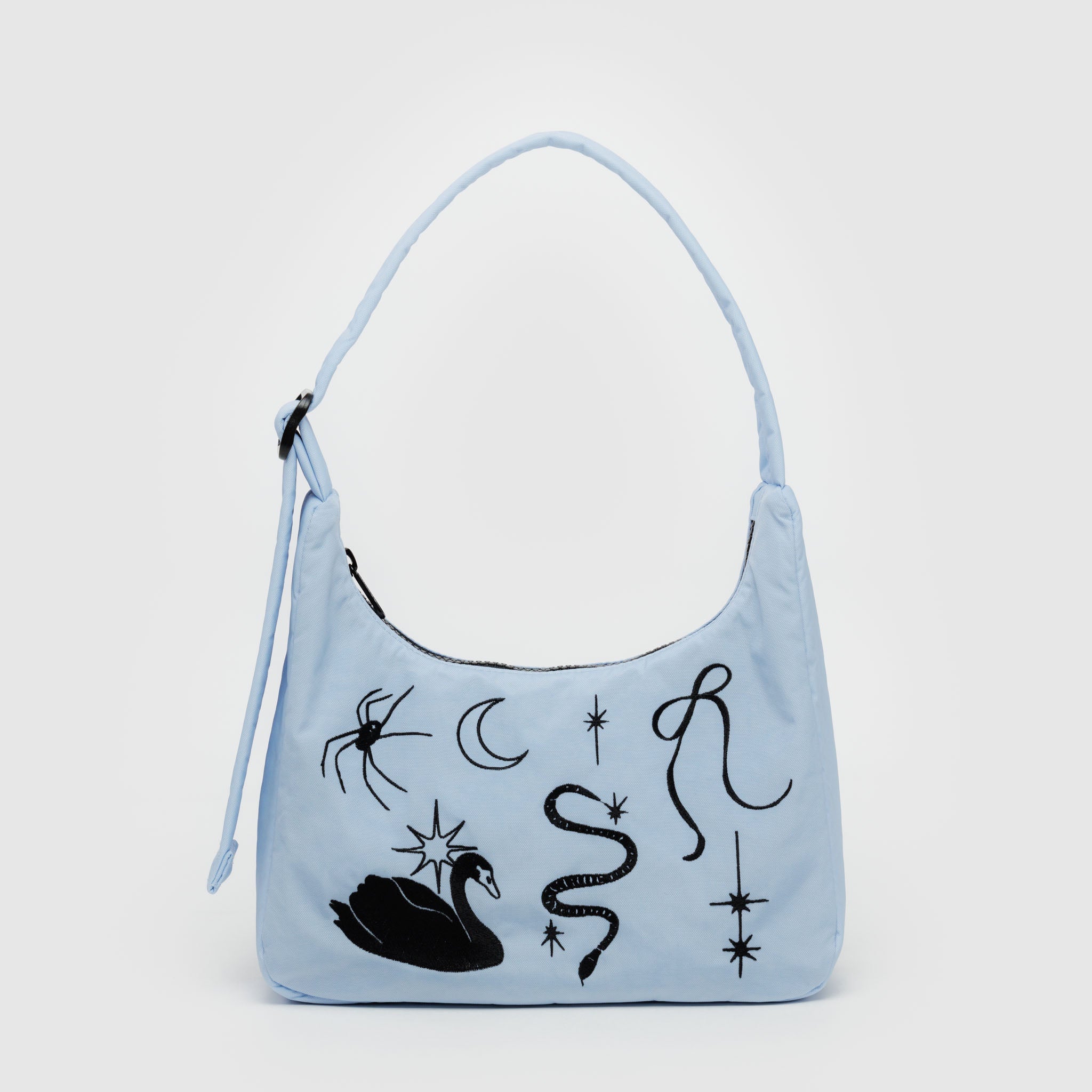 BAGGU Mini Nylon Shoulder Bag (Embroidered Ballet)
