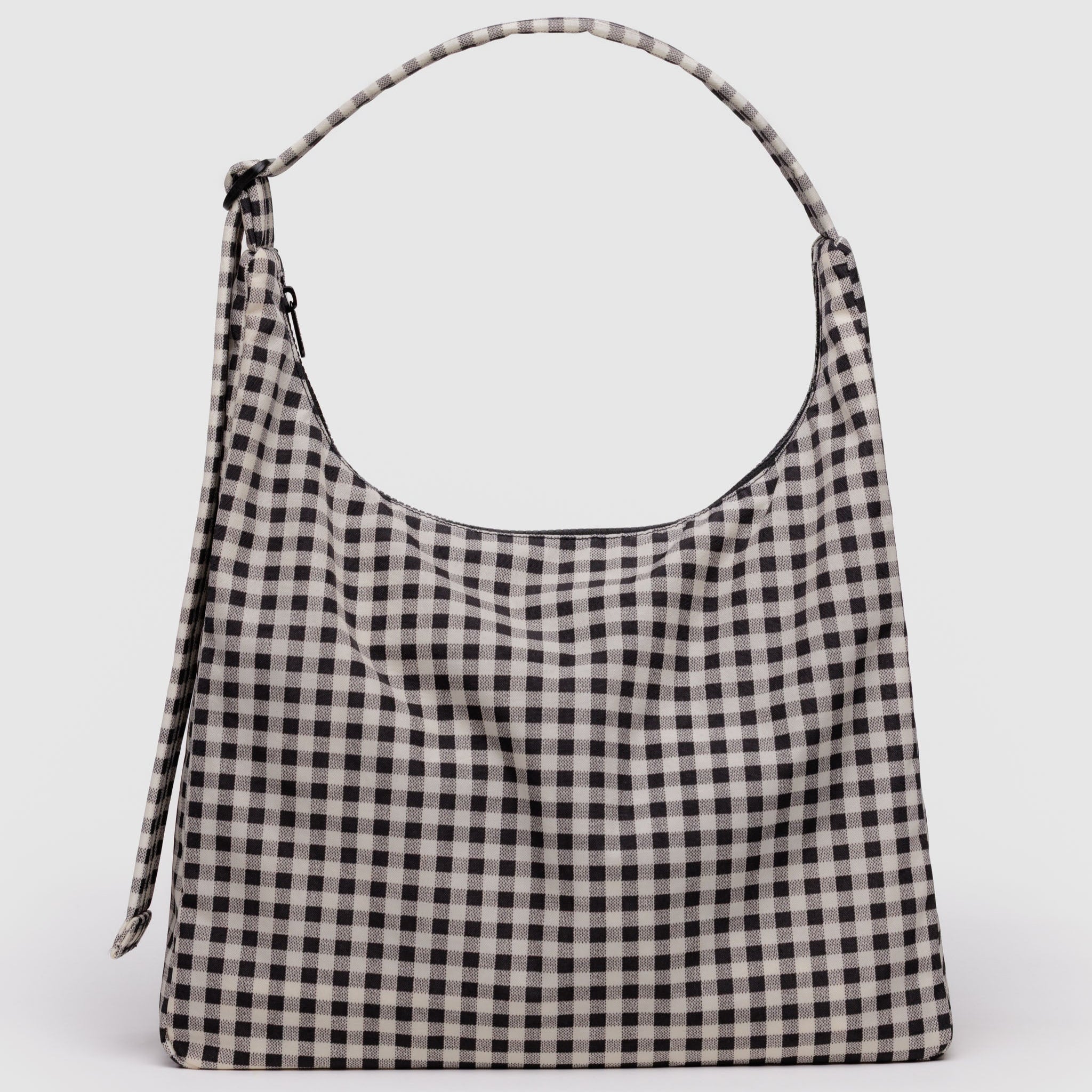 BAGGU Nylon Shoulder Bag (Black & White Gingham)