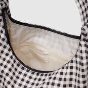BAGGU Nylon Shoulder Bag (Black & White Gingham)