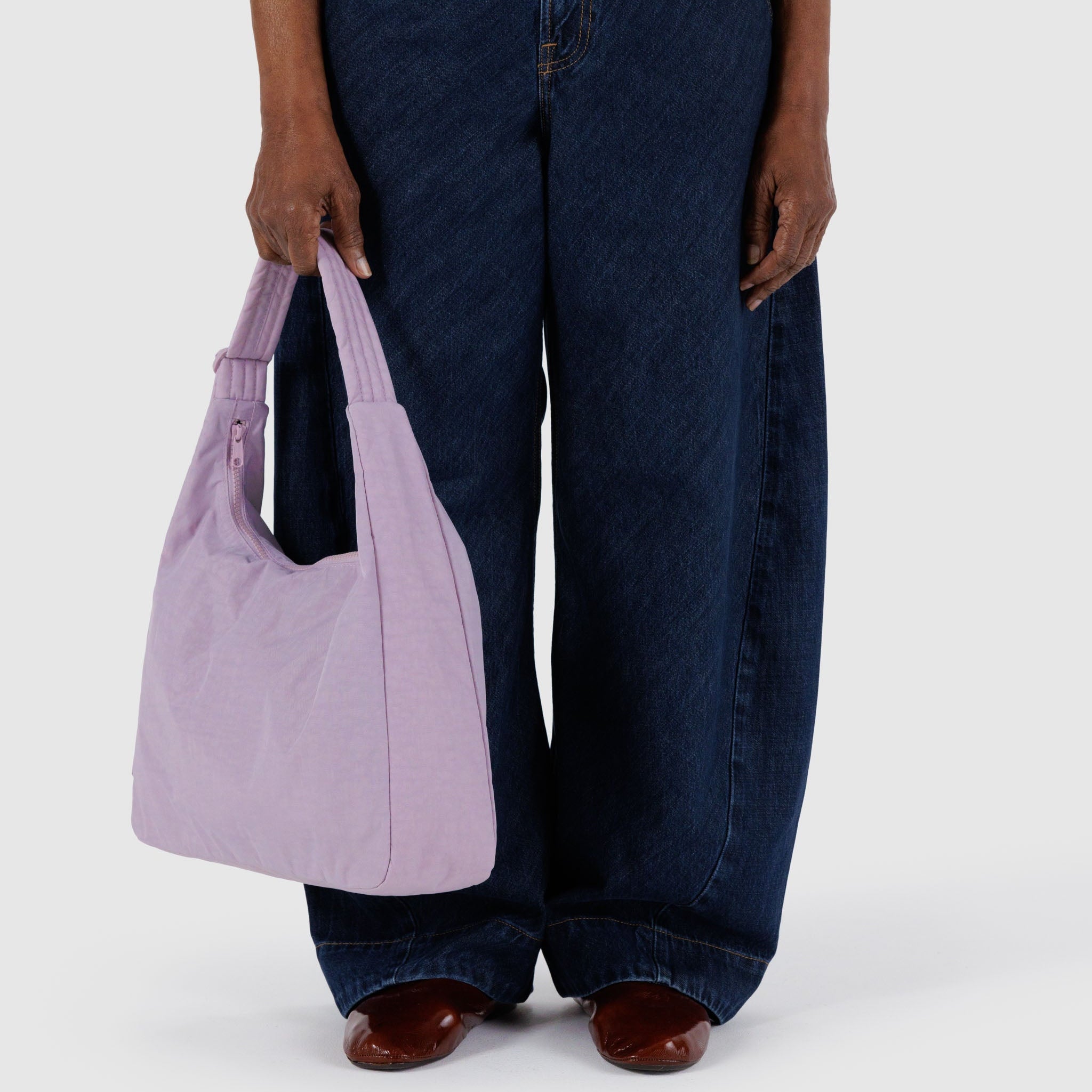 BAGGU Nylon Shoulder Bag (Dusty Pink)