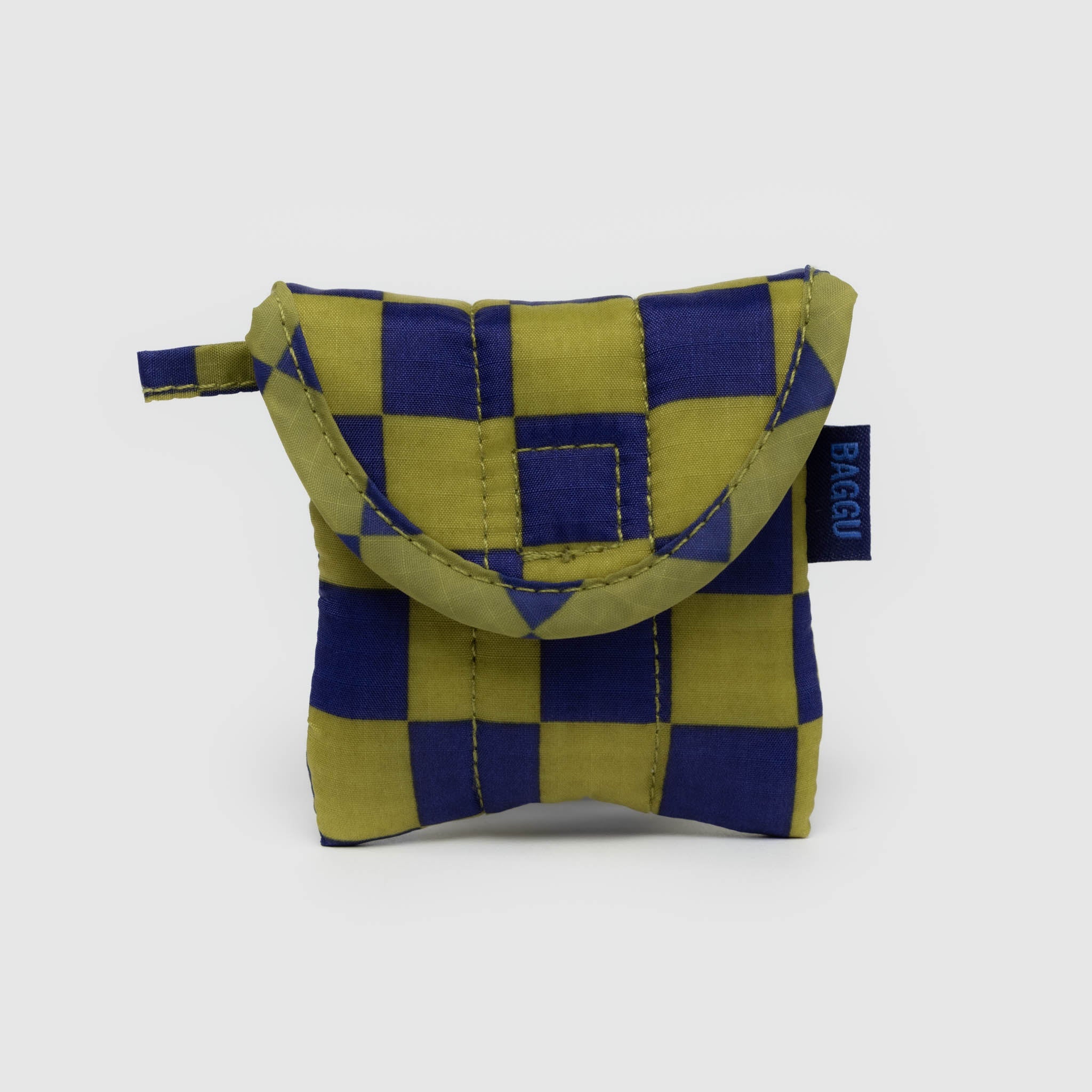 BAGGU Puffy Earbuds Case (Pear Navy Check)