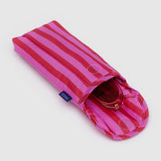 BAGGU Puffy Glasses Sleeve (Pink & Red painted stripe)