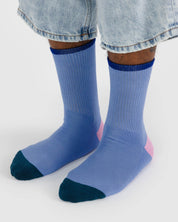 Ribbed Socks (Cornflower Mix)
