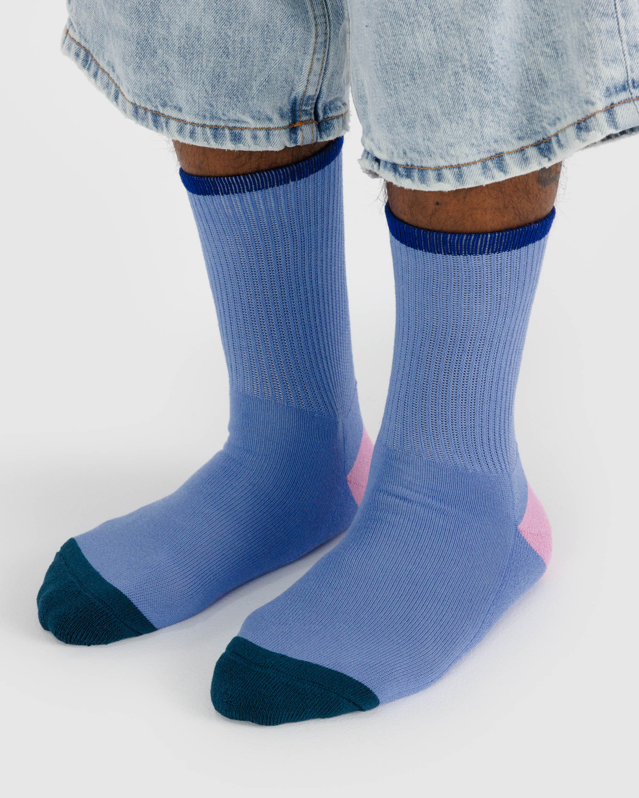 Ribbed Socks (Cornflower Mix)