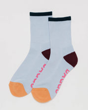 Ribbed Socks (Light Blue Mix)