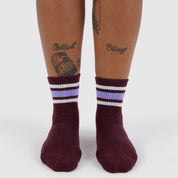 BAGGU Ribbed Socks (Mahogany Stripe)