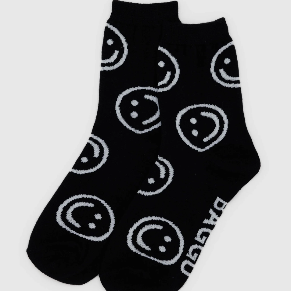 Crew Socks (Black Happy)