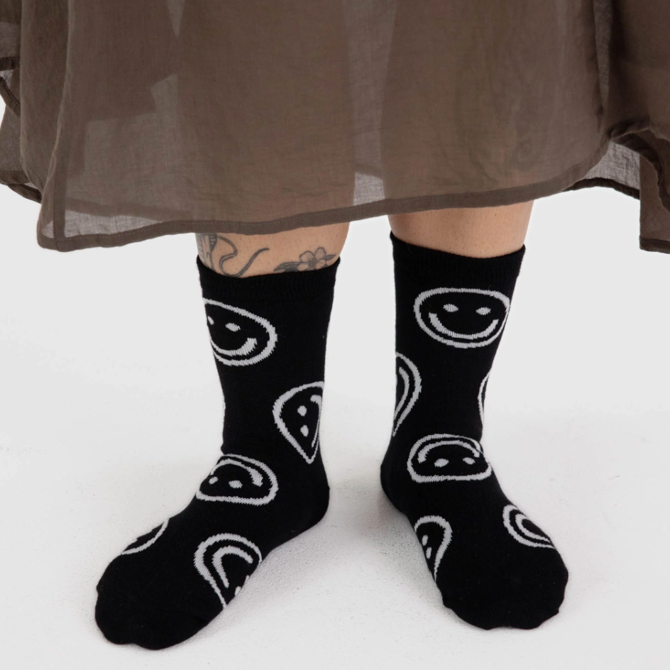 Crew Socks (Black Happy)