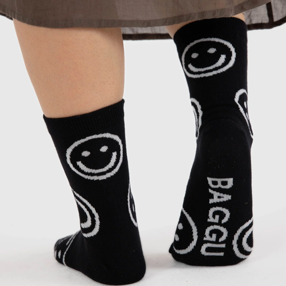 Crew Socks (Black Happy)