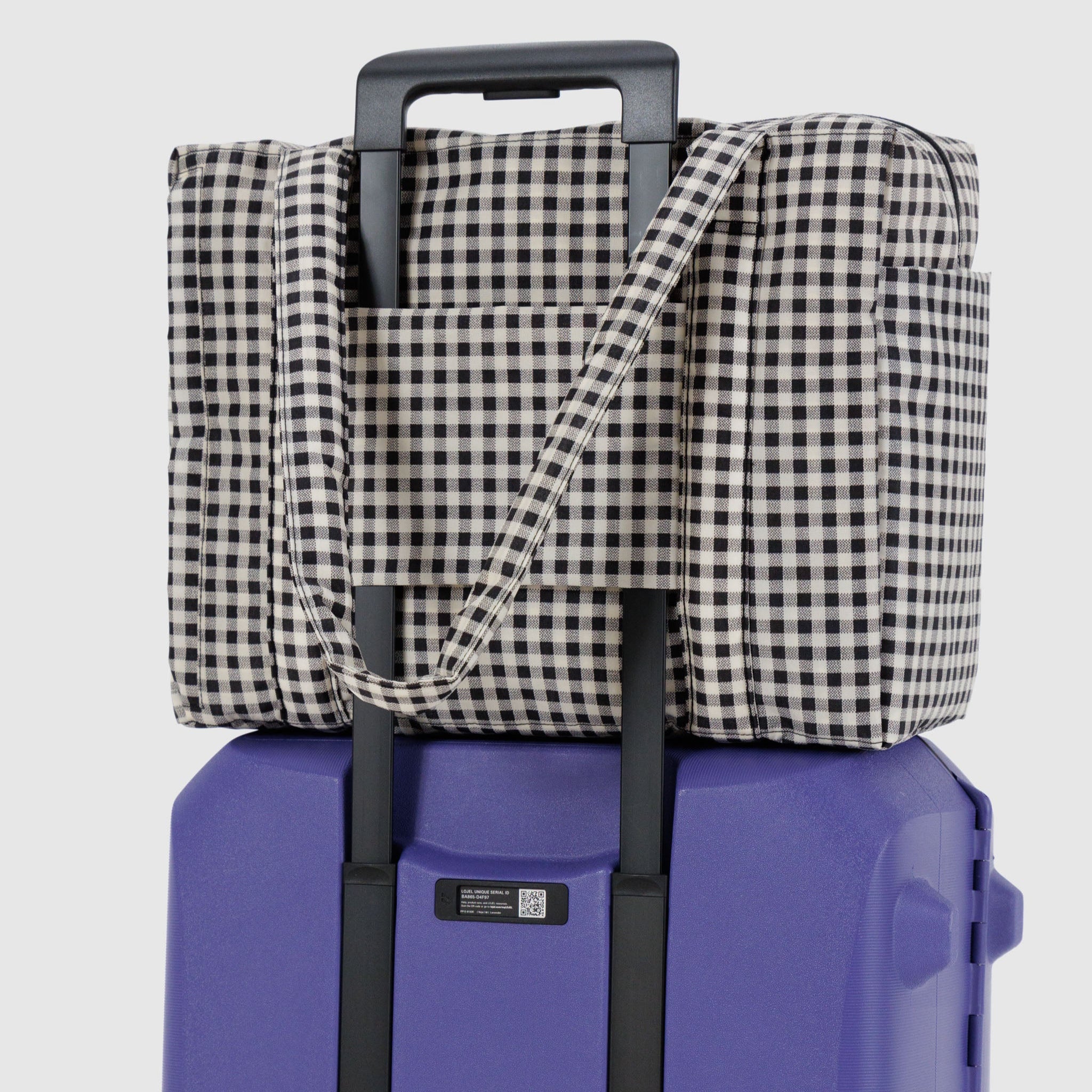 BAGGU Small Cloud Carry-On (Black & White Gingham)