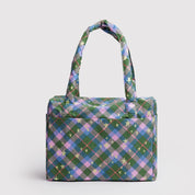 BAGGU Small Cloud Carry-On (Green Star Plaid)
