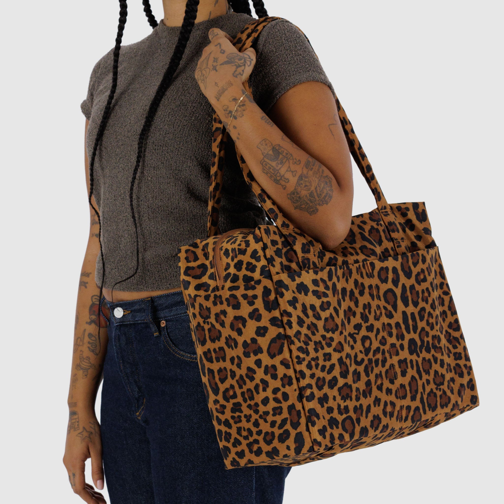 BAGGU Small Cloud Carry-On (Leopard)