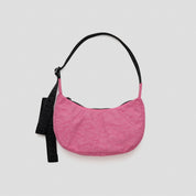 BAGGU Small Nylon Crescent Bag - Azalea Pink