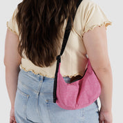 BAGGU Small Nylon Crescent Bag - Azalea Pink