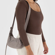 BAGGU Small Nylon Crescent Bag (Dove)