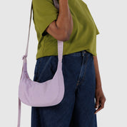 BAGGU Small Nylon Crescent Bag - Dusty Pink
