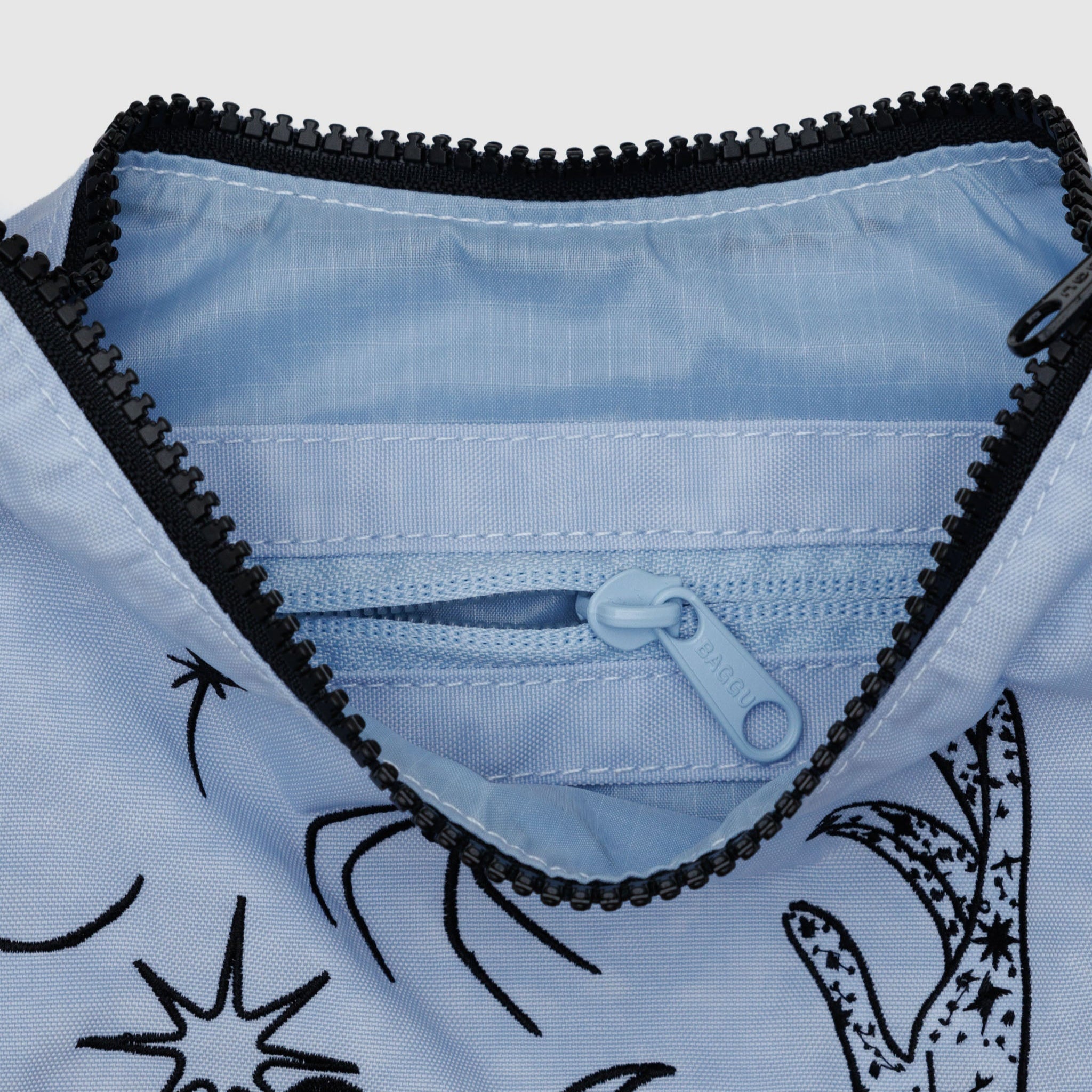 BAGGU Small Nylon Crescent Bag (Embroidered Ballet Icons)