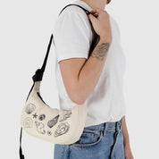 BAGGU Small Crescent Nylon Bag (Embroidered Shells)