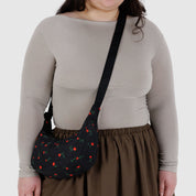 BAGGU Small Crescent Nylon Bag (Painted Wildflower)