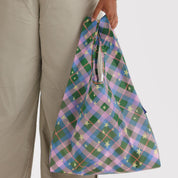 BAGGU Standard Reusable Bag (Green Star Plaid)