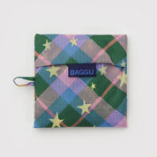 BAGGU Standard Reusable Bag (Green Star Plaid)