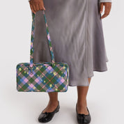 BAGGU Nylon Bowler Bag (Green Star Plaid)