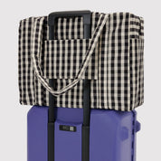 BAGGU Cloud Carry On Bag (Black and Cream Gingham)