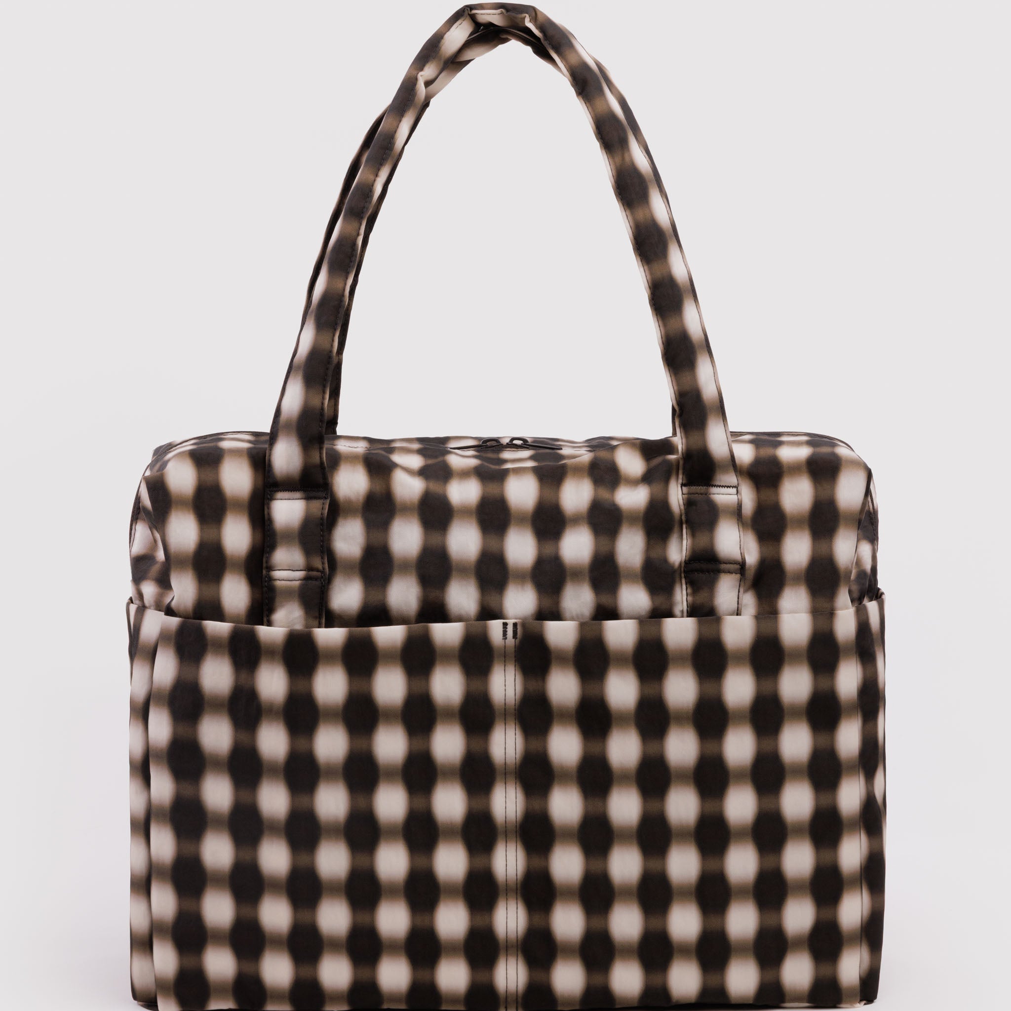 BAGGU Cloud Carry On Bag (Blurred Gingham Brown)