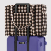 BAGGU Cloud Carry On Bag (Blurred Gingham Brown)