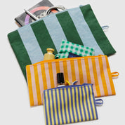 BAGGU Flat Pouch Set (Hotel Stripe)