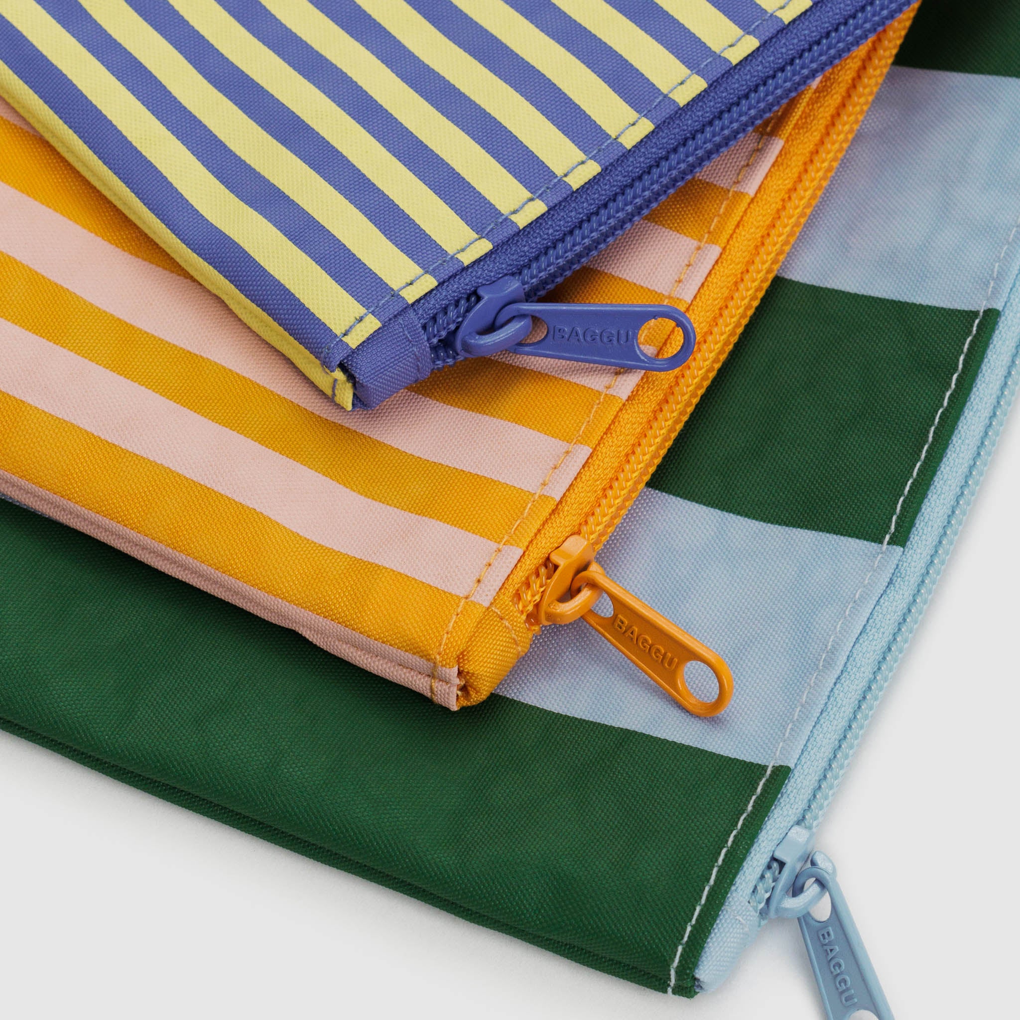 BAGGU Flat Pouch Set (Hotel Stripe)