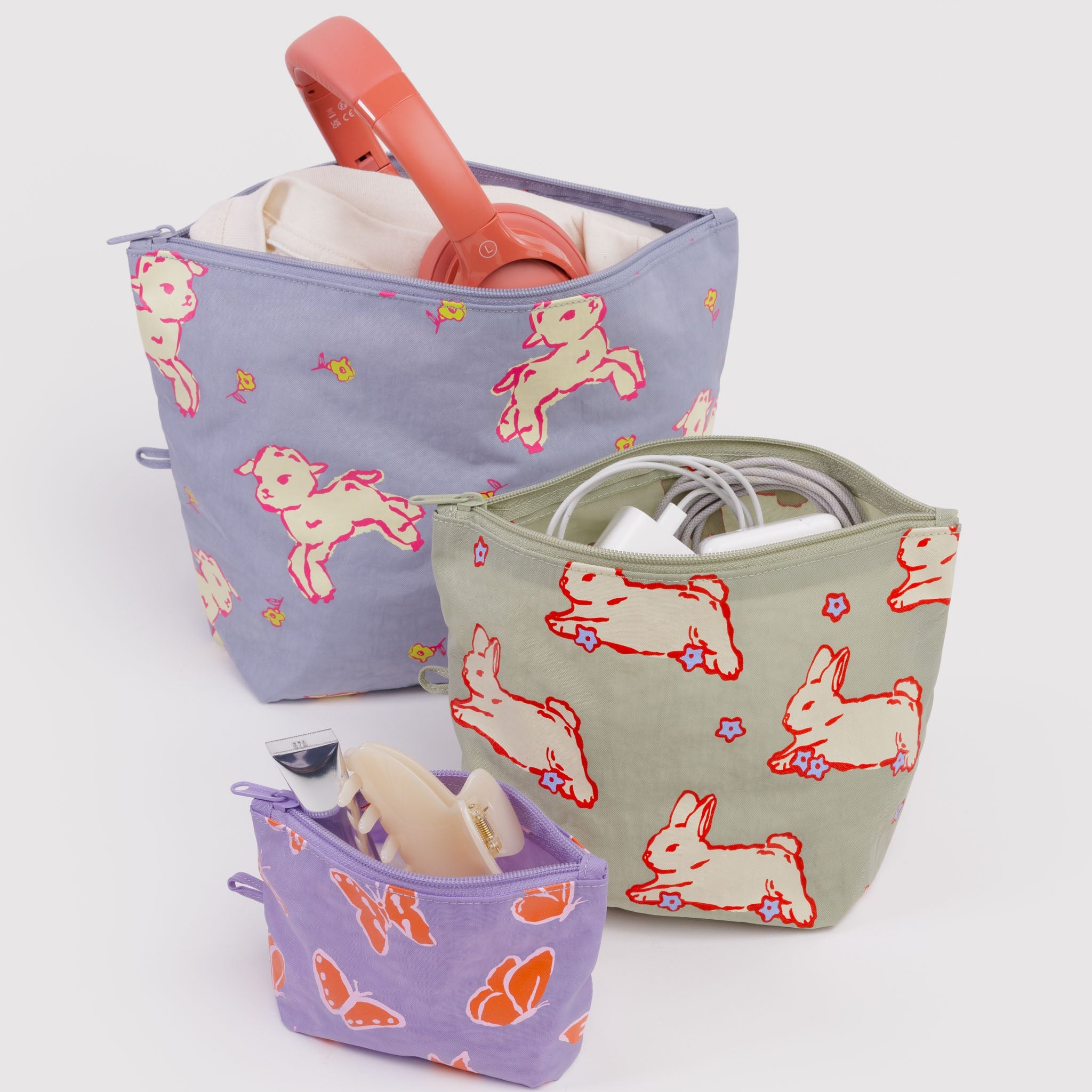 BAGGU Go Pouch Set (Spring Animals)