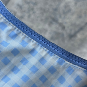BAGGU Medium Crescent Bag - Light Blue Gingham (Defect -80%)