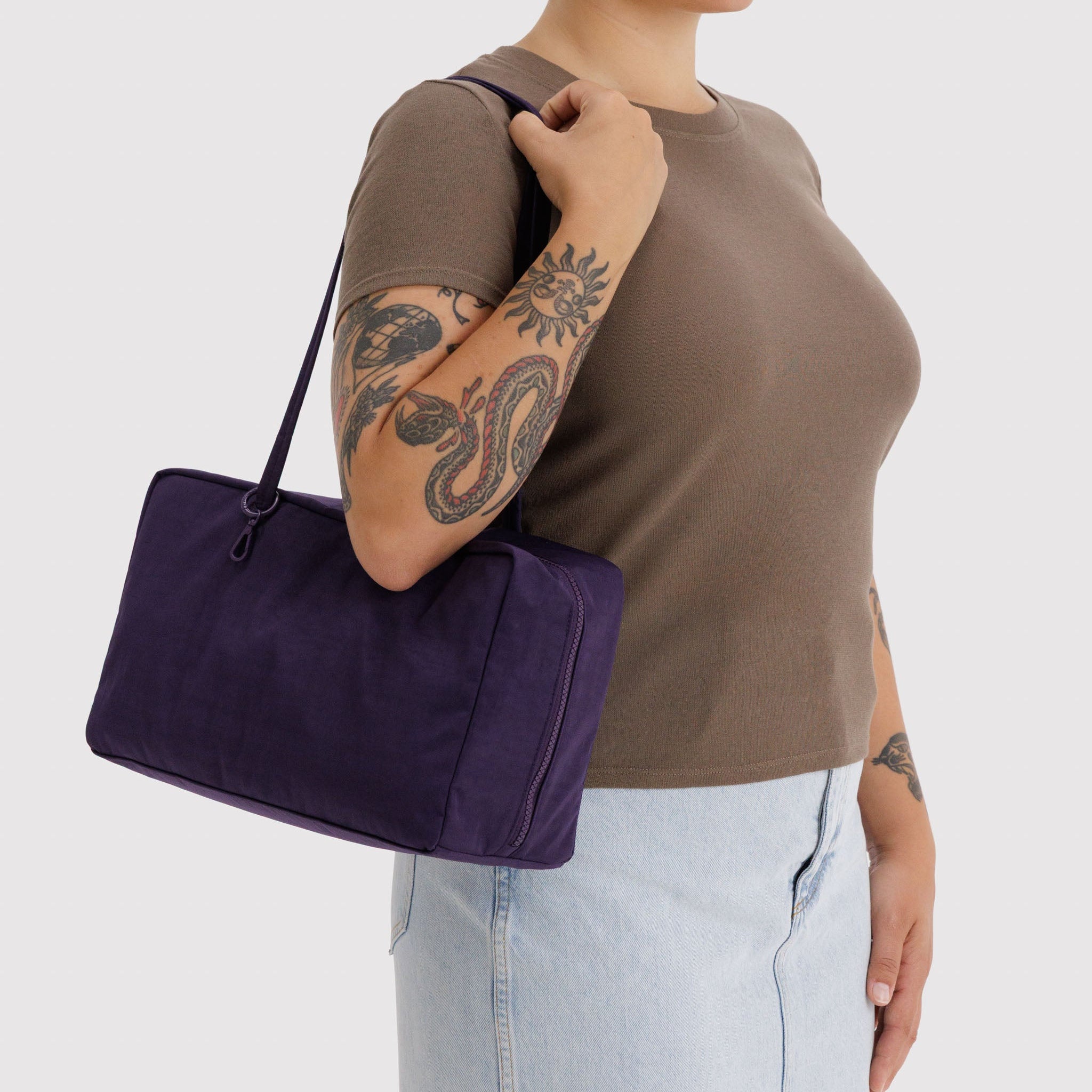 BAGGU Medium Nylon Bowler Bag (Fig)