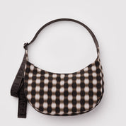 BAGGU Medium Crescent Bag (Blurred Gingham Brown)
