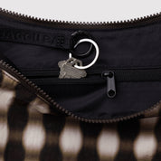 BAGGU Medium Crescent Bag (Blurred Gingham Brown)