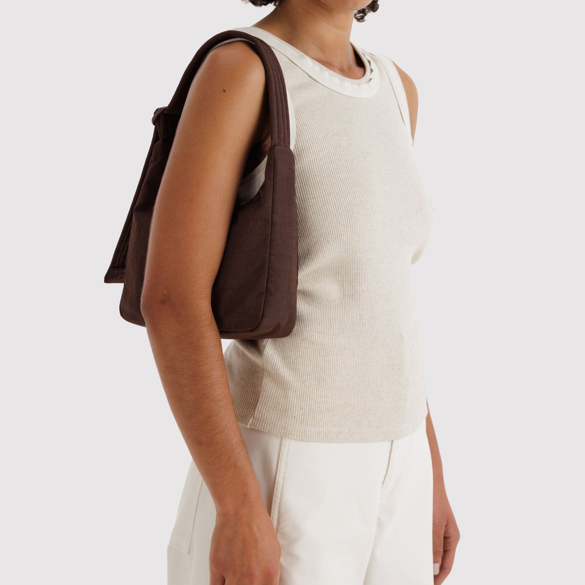 BAGGU Mini Nylon Shoulder Bag (Coffee)