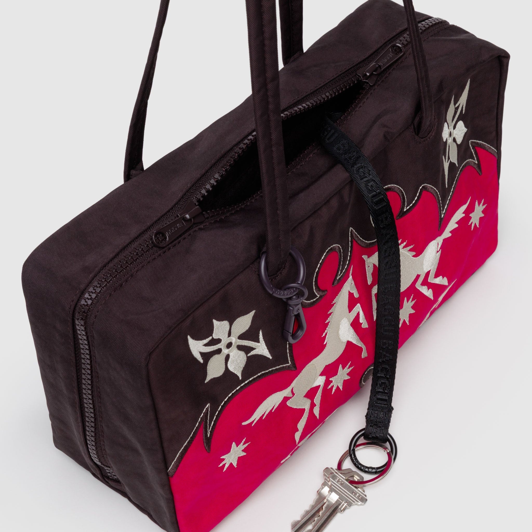BAGGU Nylon Bowler Bag (Western Appliqué)
