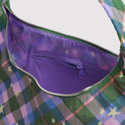 BAGGU Nylon Shoulder Bag (Green Star Plaid)