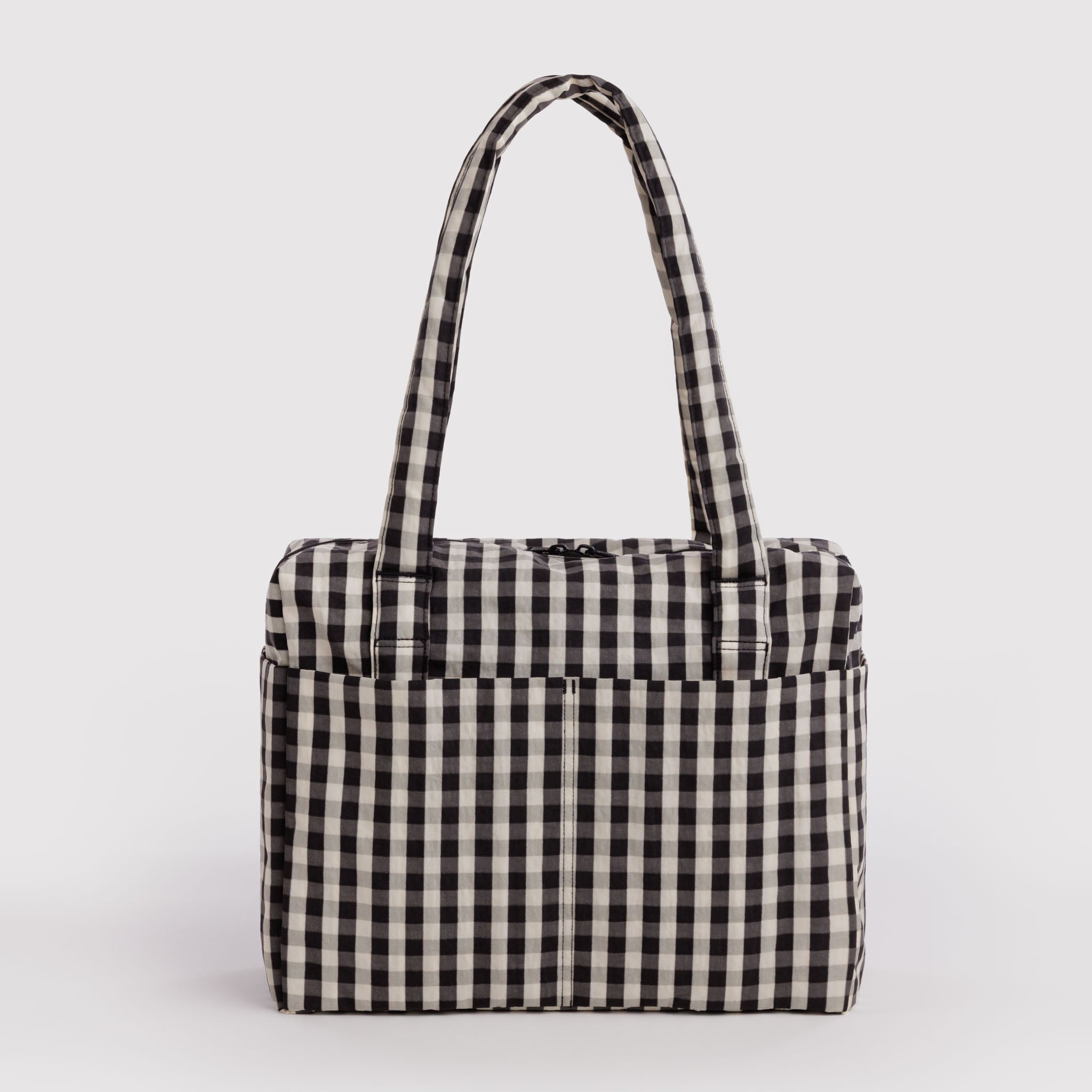 BAGGU Small Cloud Carry-On (Black and Cream Gingham)
